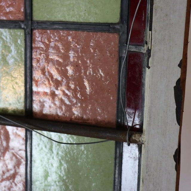 Antique Arts & Crafts Leaded Stained Glass Window C1920 For Sale - Image 4 of 11