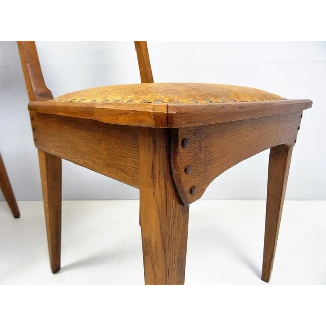 Tan Set of Dining Chairs by Richard Riemerschmid for United Workshops Dresden Hellerau, 1903 For Sale - Image 8 of 12