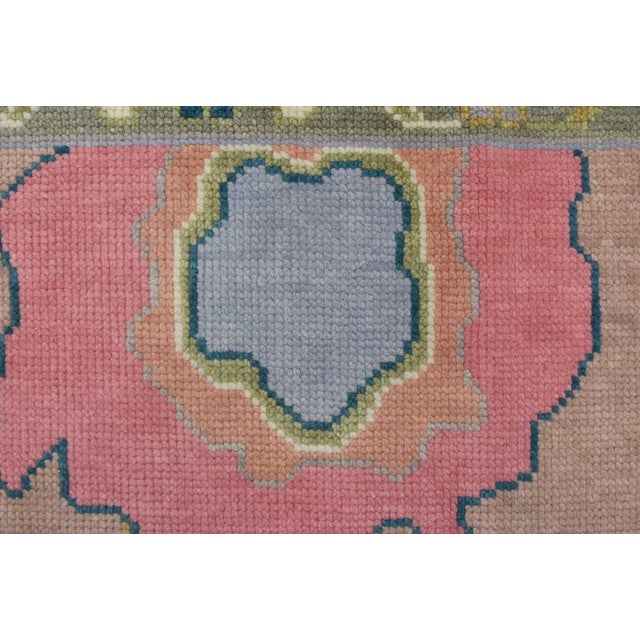 Oushak Rug 9’2” X 12’2” Pink Wool Hand-Knotted Oriental Carpet For Sale - Image 9 of 12