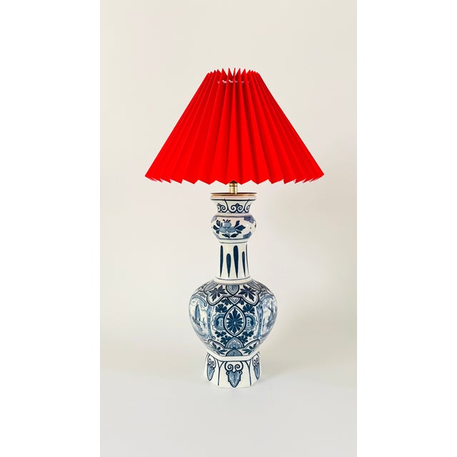 1970s Antique Delft Knob Vase Lamp from Royal Delft For Sale - Image 5 of 5