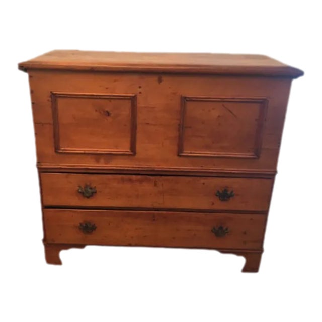 Antique Pine Blanket Chest With Drawers, 19th Century, Possibly Southern Pine For Sale