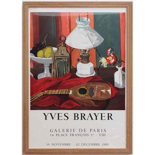 French vintage exhibition poster for yves brayer (1969). Newly framed, the poster announces an exhibition of the works of...