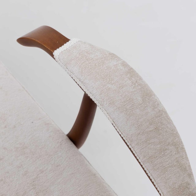 Off-white Single Modernist Armchair, attributed to Paolo Buffa, Italy, 1950's For Sale - Image 8 of 9