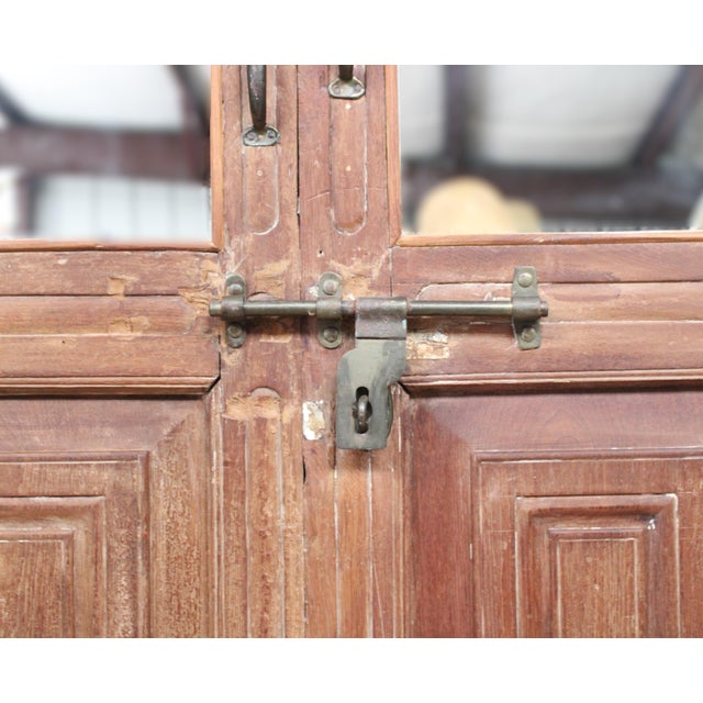 1930s Transom Door Scalloped Cut Outs Mirrored For Sale - Image 5 of 12