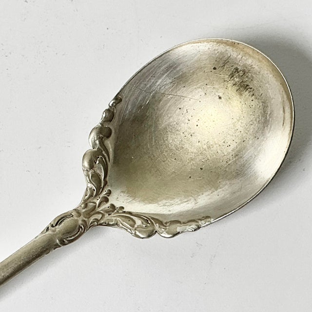 Rogers Bros. Antique Hollywood Regency Baroque English Wm Rogers Silverplate Sugar Spoon For Sale - Image 4 of 8