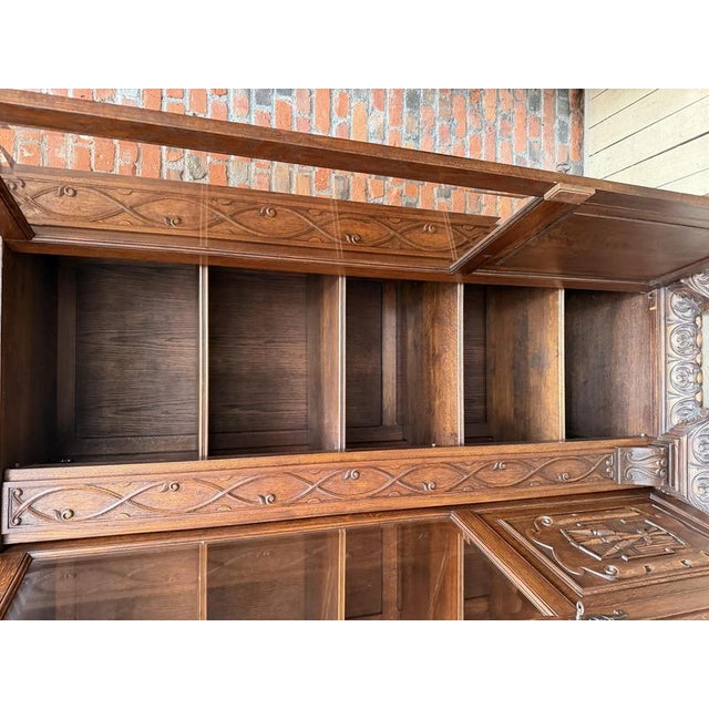 Large Oak Pharmacy Display Case For Sale - Image 12 of 18