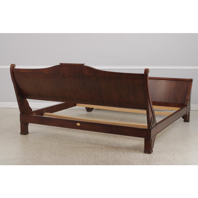 1980s John Widdicomb Russian Empire King Size Walnut Bed For Sale - Image 5 of 14