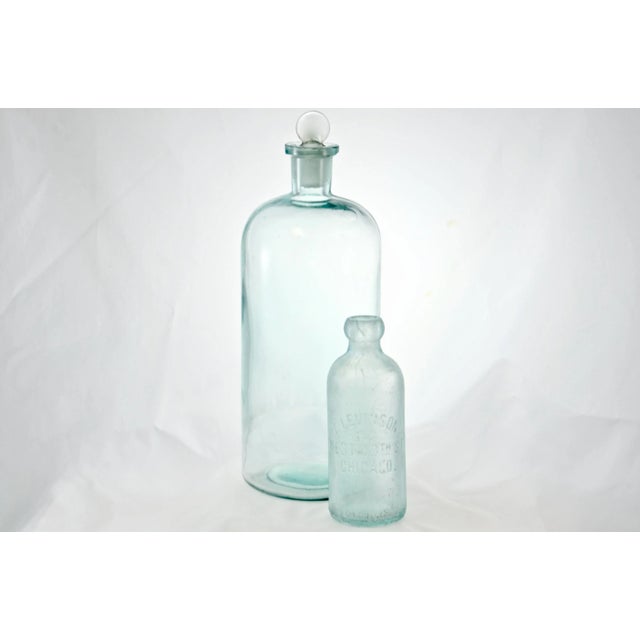 Antique Aqua Apothecary Bottles - a Pair For Sale - Image 10 of 10