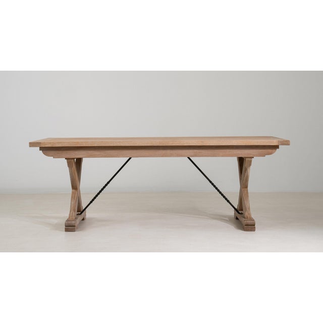 19th Century France Antique White Wood Dining Table For Sale - Image 9 of 11