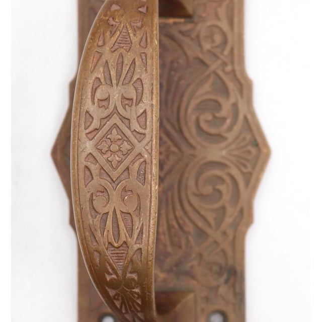 Victorian Antique 12.125 In. Bronze Victorian Door Pull For Sale - Image 3 of 8