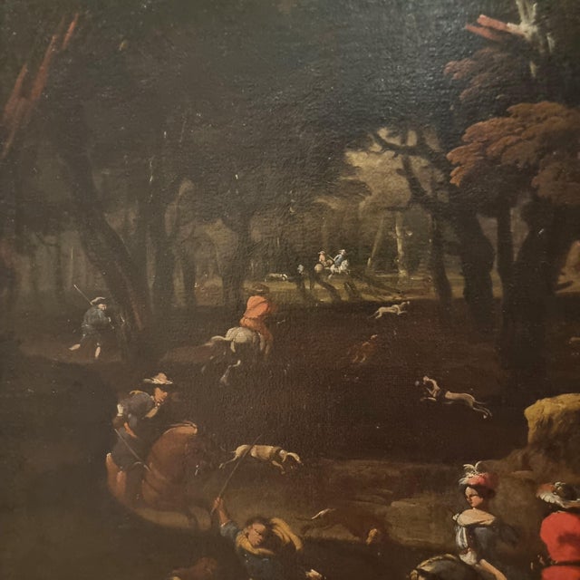 17th Century Jan Van Bloemen, Landscape with Figures, 17th Century, Oil Painting on Canvas, Framed For Sale - Image 5 of 11