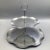 1960s Dorothy Thorpe Style Glass 2 Tiered Serving Tray With Textured Silver Bottoms and Ruffled Edge For Sale - Image 5 of 13