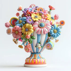 14' X 14' Contemporary Photograph Print / Still Life Vase With Flowers