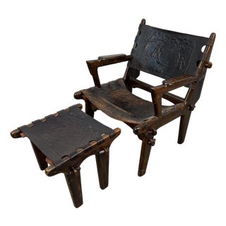 60's Lounge Chair and Ottoman Set by Angel I. Pazmino for Muebles De Estilo For Sale