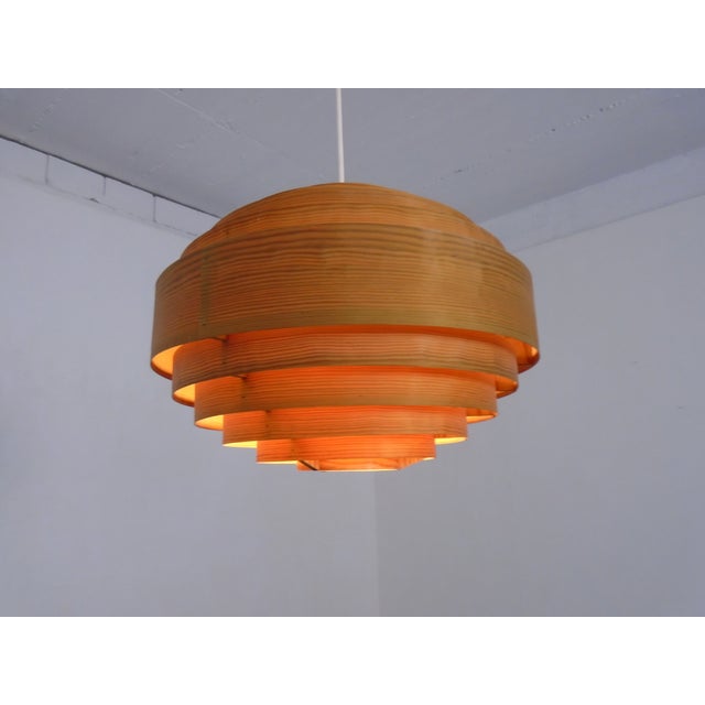 Wooden Lamella Ceiling Lamp by Hans-Agne Jakobsson for Ab Markaryd, Sweden, 1960s For Sale - Image 4 of 15