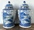 Vintage Boho Monumental Blue and White Lidded Ginger Jars - A Pair For Sale - Image 12 of 12