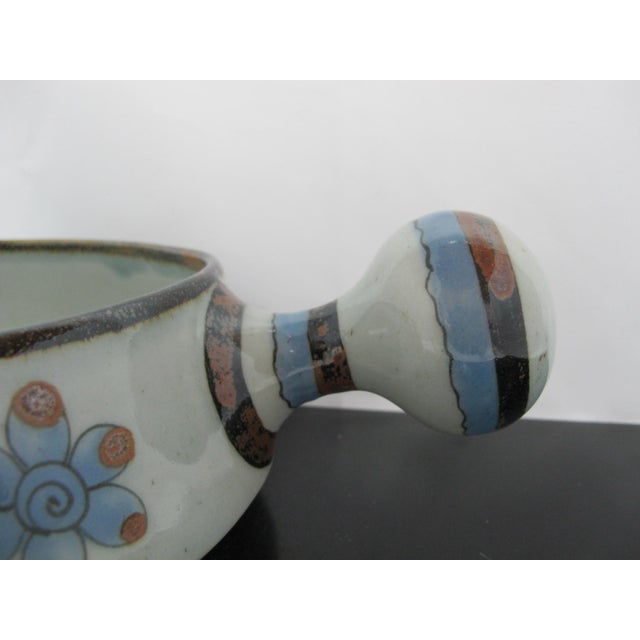Ken Edwards El Palomar Blue Bird Tonala Mexico Folk Art Pottery Casserole For Sale - Image 4 of 11