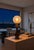 Amber-Brown Glass and Brass Table Lamp with Etched Glass Globe, 1950s For Sale - Image 4 of 18