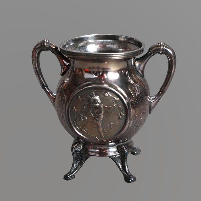 Late 19th Century Antique 5 Piece Bailey & Brainard Egyptian Revival Silver Plate Tea Set Circa 1890 For Sale - Image 5 of 11