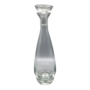Vintage Hand Blown Bubble Bottom Ground Top Crystal Decanter With Stopper