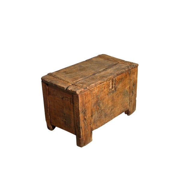 Rustic Antique Swiss Pine Chest, 1600s For Sale - Image 3 of 6