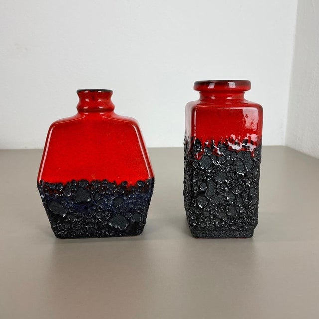 Article: Set of two fat lava art vases. Producer: Jopeko Ceramics, Germany Decade: 1970s These original vintage vases was...