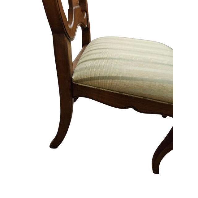 1990s 2 Ethan Allen Dining Room Side Chairs French Country Custom Fabric Finish 216 For Sale In Philadelphia - Image 6 of 13