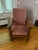 Morris style oak chair, 19th Century, sturdy construction with ladder back that reclines to 3 positions resting on metal...