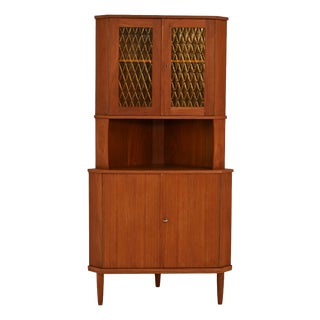Mid-Century Scandinavian Teak Corner Cabinet, 1950s For Sale