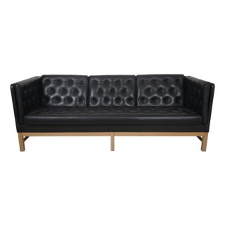 EJ315 Three-Seater Sofa in Black Leather by Erik Jørgensen, 2000s For Sale