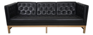EJ315 Three-Seater Sofa in Black Leather by Erik Jørgensen, 2000s