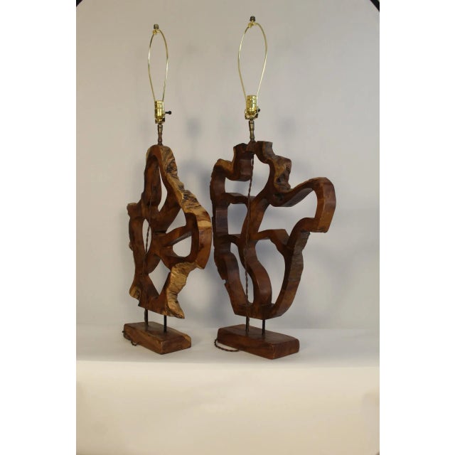 Mid 20th Century Italian Free Form Sculptural Lamps - A Pair For Sale - Image 9 of 10