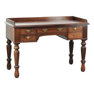 Antique English Mahogany Desk, 1800s For Sale