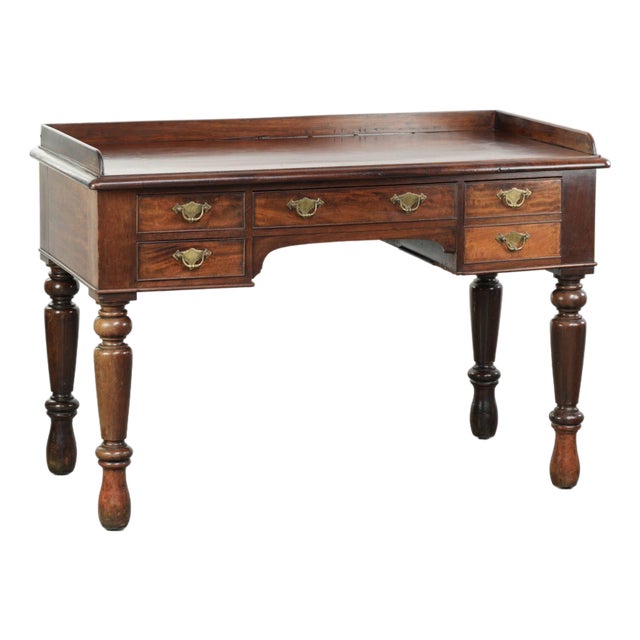 Antique English Mahogany Desk, 1800s For Sale