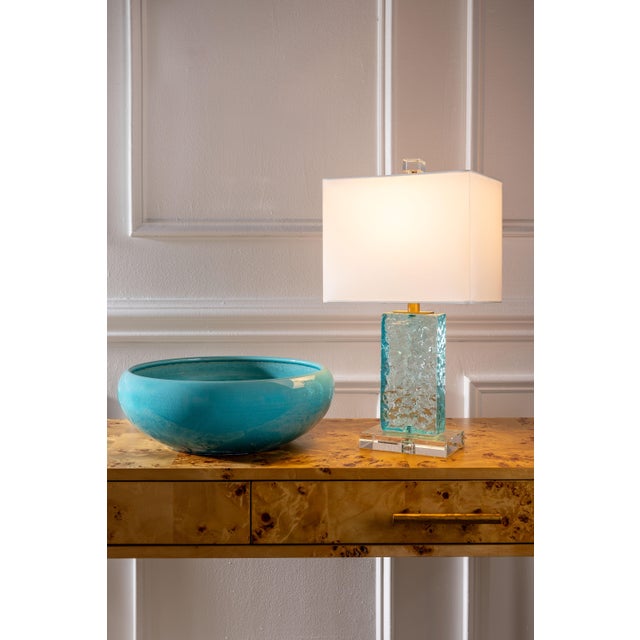 Traditional Azure Aqua Accent Lamp For Sale - Image 3 of 9
