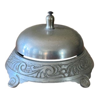 Vintage Silver Toned Hotel Counter Bell For Sale