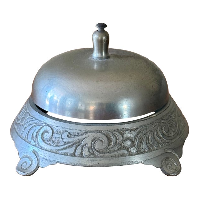 Vintage Silver Toned Hotel Counter Bell For Sale
