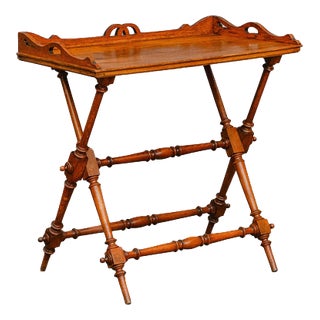 Late 19th Century Gründerzeit Oak Tray Table For Sale