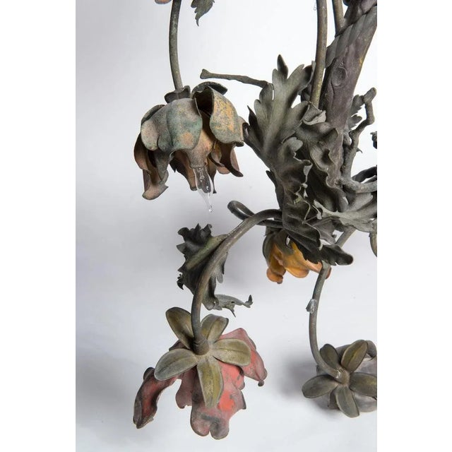 1920s Wrought Iron Floral Vine Chandelier For Sale In New York - Image 6 of 13