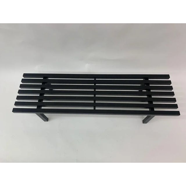 Mid-Century Slatted Wooden Bench, 1970s For Sale - Image 4 of 10