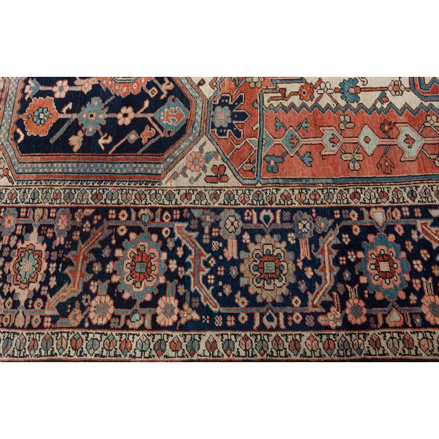 Antique Persian Heriz Rug For Sale - Image 9 of 12