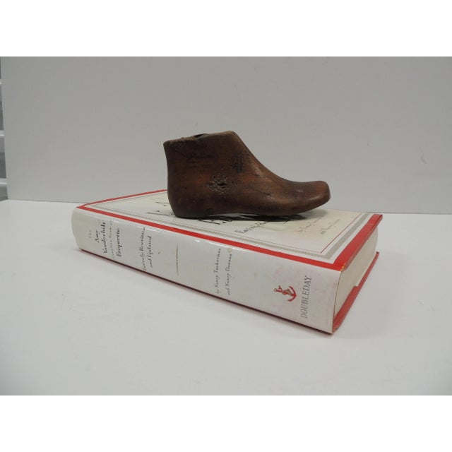 Antique Child's Wooden Shoe Mold Paperweight For Sale - Image 4 of 5