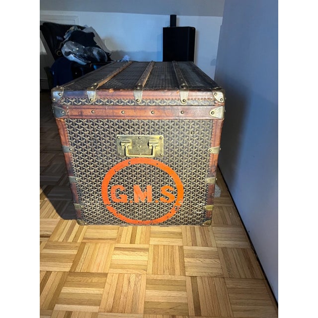 French Vintage Goyard Trunk For Sale - Image 3 of 11
