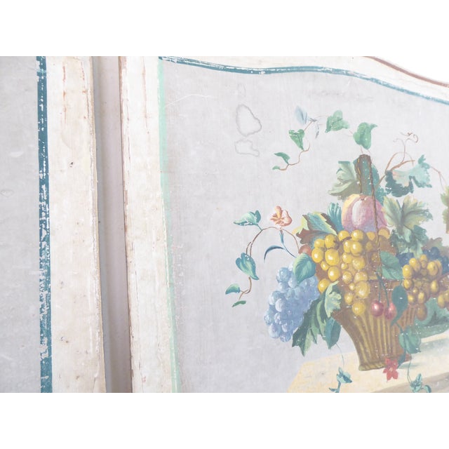 Antique French Painted Screen Panels - Set 3 For Sale - Image 4 of 5