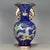 Mid 20th Century Deep Blue Gilded Dragon Porcelain Vase, Twin Gold Ring Handles Decorative Vase For Sale - Image 5 of 9