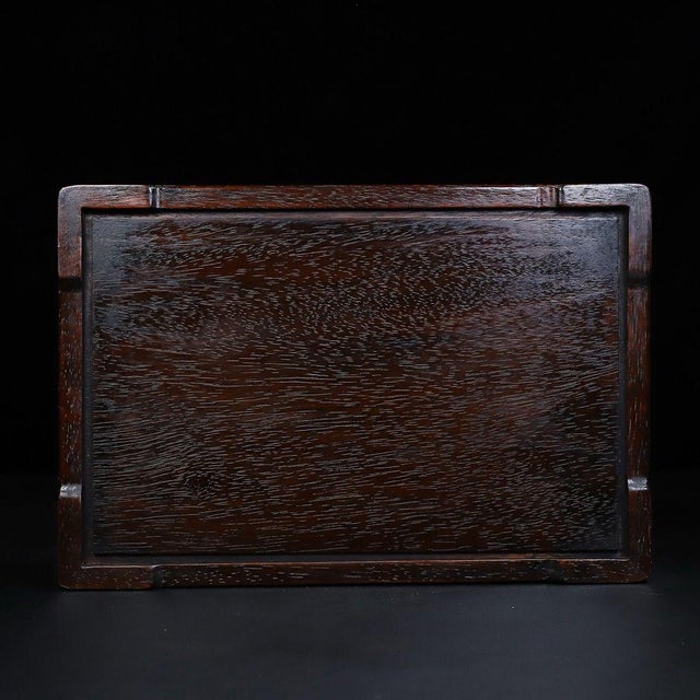 Wood Wooden Tea Tray With Mother-of-Pearl Bird and Blossom Inlay For Sale - Image 7 of 9