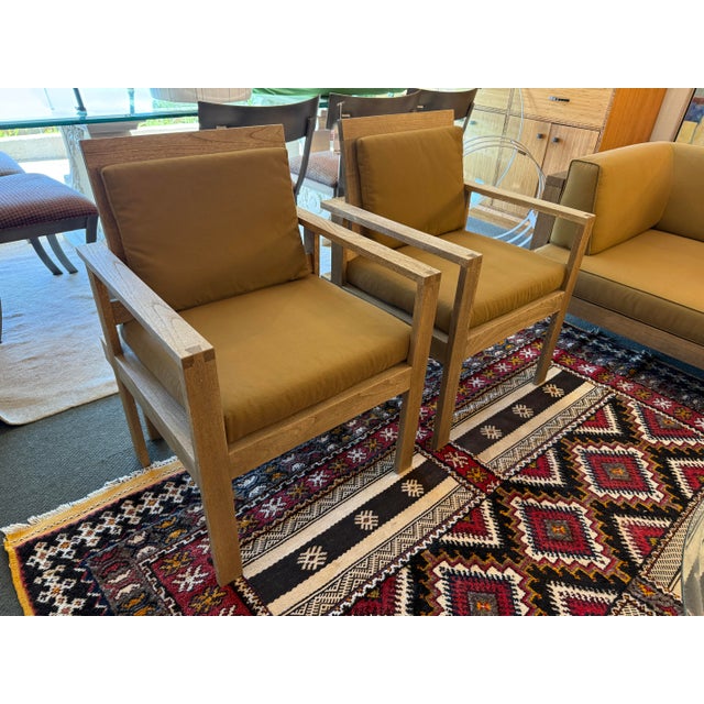 Williams-Sonoma Home Outdoor Teak Wood Arm Chairs, Set of Four For Sale - Image 9 of 12