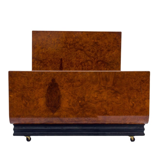 Widdicomb Donald Deskey for Widdicomb Co. Carpathian Elm Twin Beds - a Pair For Sale - Image 4 of 9