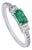 14k Gold East-West Zambian Octagon Emerald & Baguette Diamond Ring Size 9 For Sale