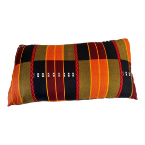 African Kente Cloth Throw Lumbar Pillow 18" W